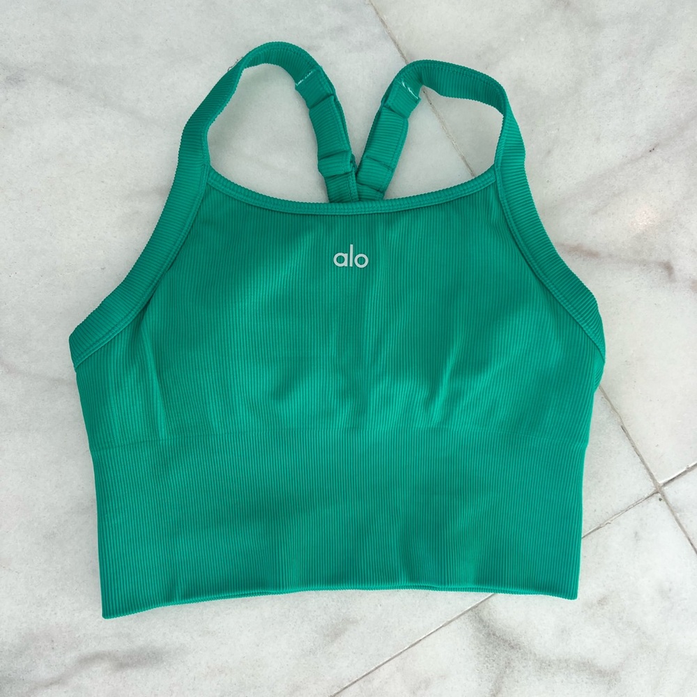 ALO S yoga Women's Green Sports Bra